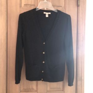 Dark Navy cotton/rayon V-neck Cardigan Medium